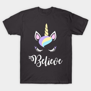 Unicorn Believe Christmas T-Shirt